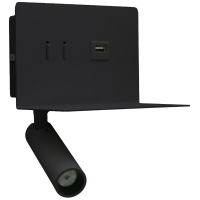 Φωτιστικό Reading Light LED 6W Φωτισμού Εμπρός-Πίσω + USB Θερμό Φως Μαύρο 3-6621